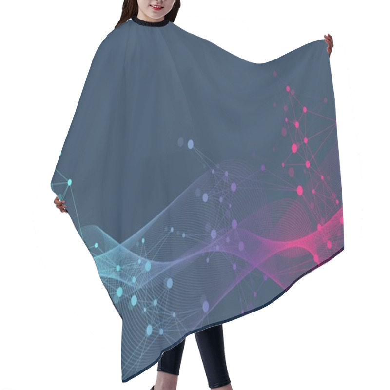 Personality  Colorful Molecules Background. DNA Helix, DNA Strand, DNA Test. Molecule Or Atom, Neurons. Abstract Structure For Science Or Medical Background, Banner. Scientific Illustration. Hair Cutting Cape