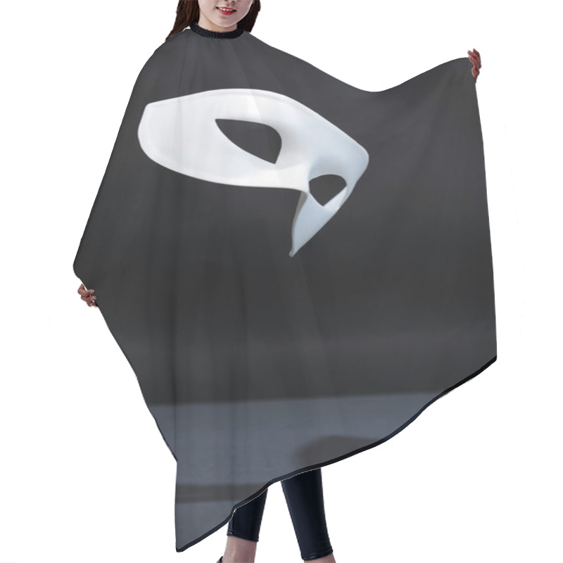 Personality  White Mask Against Black Hair Cutting Cape