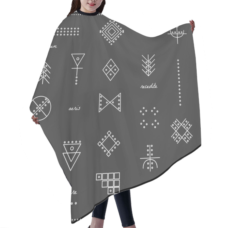 Personality  Set Of Geometric Hipster Shapes 9711black Hair Cutting Cape