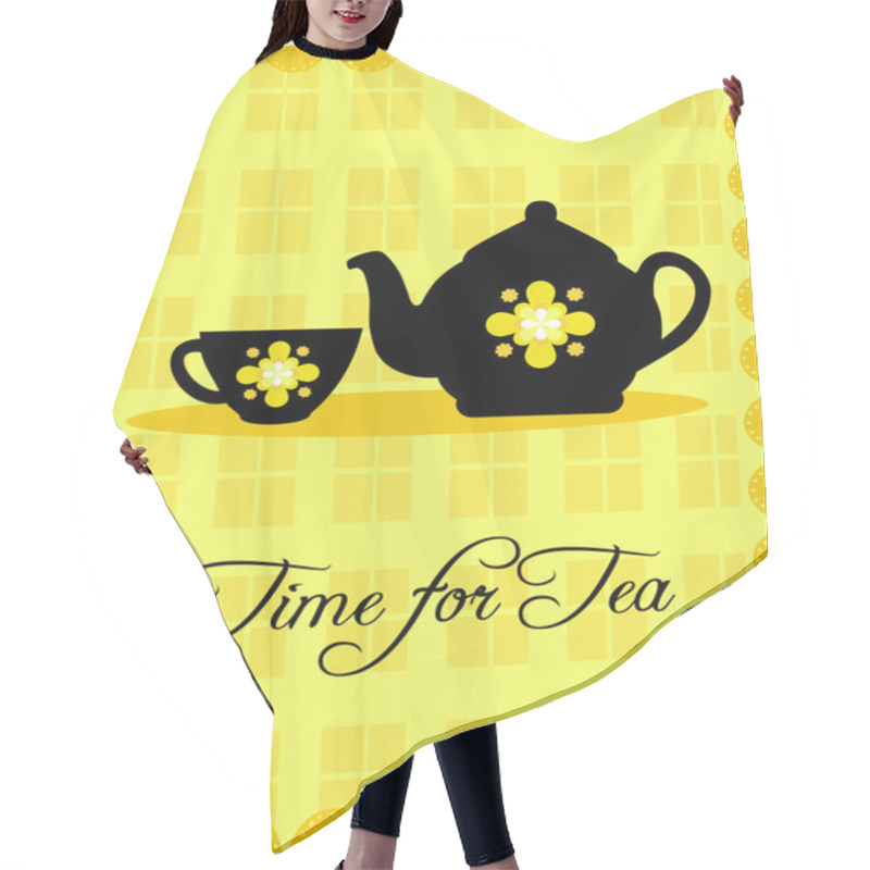 Personality  Time For Tea Design Hair Cutting Cape