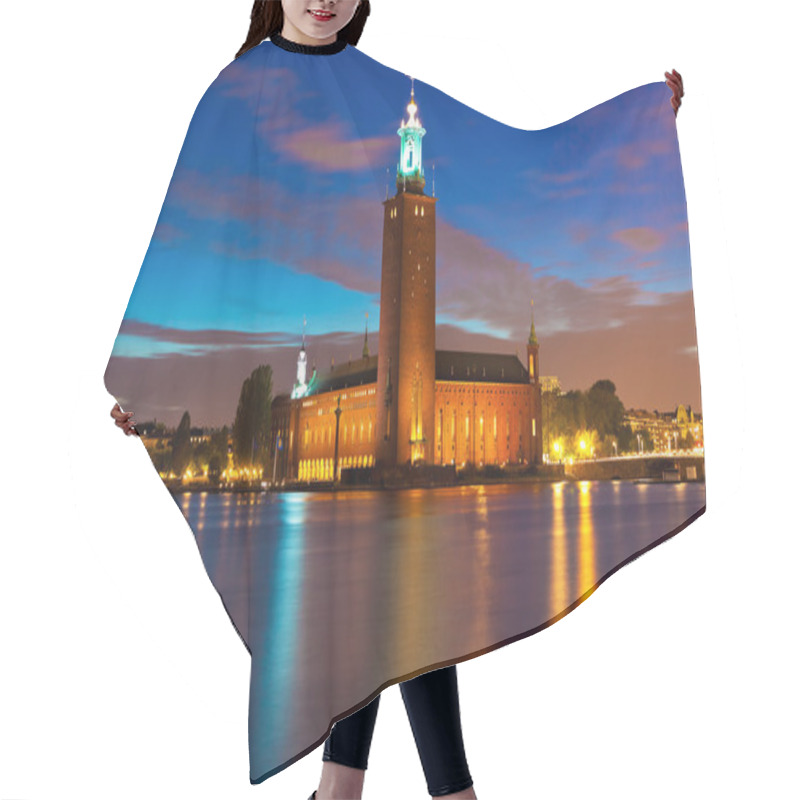 Personality  Night View Of The City Hall In Stockholm, Sweden Hair Cutting Cape