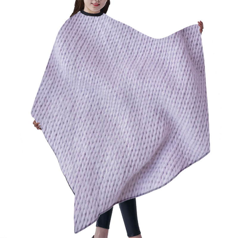 Personality  Lilac Knitting Wool Texture Background. Hair Cutting Cape