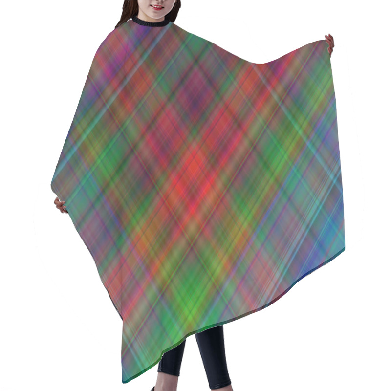 Personality  Vibrant Background Of Intersecting At An Angle Of Rainbow Lines Hair Cutting Cape