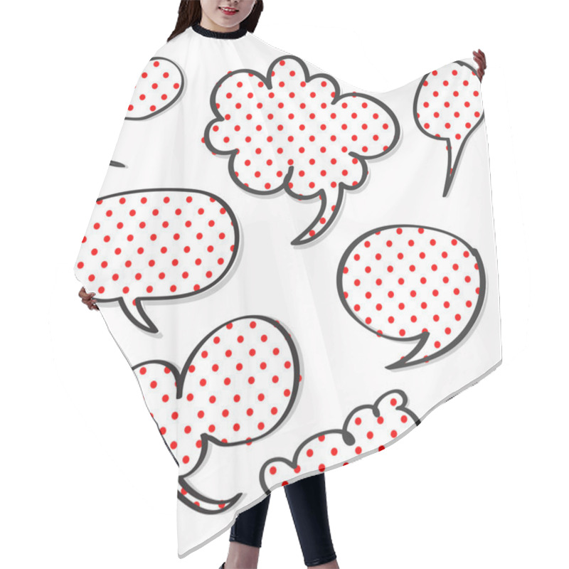 Personality  Red Polka Dotted On Word Speech Hair Cutting Cape