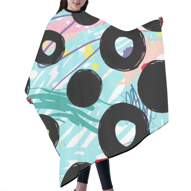 Personality  Seamless Pattern With Polka Dots Hair Cutting Cape