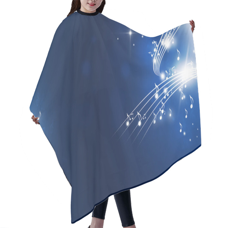 Personality  Music Notes Blue Background Hair Cutting Cape