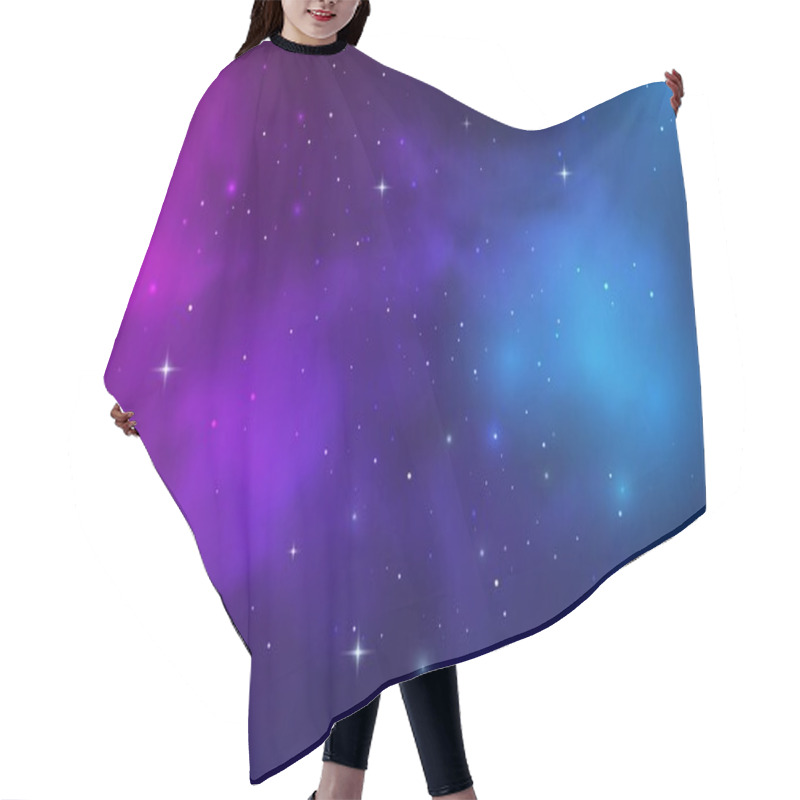 Personality  Space Galaxy Nebula, Stardust And Starry Universe Sky, Vector Background. Space Sky With Stars Shine In Cosmic Clouds, Blue And Purple Starry Light Glow Or Stardust Flares In Galaxy Nebula Hair Cutting Cape