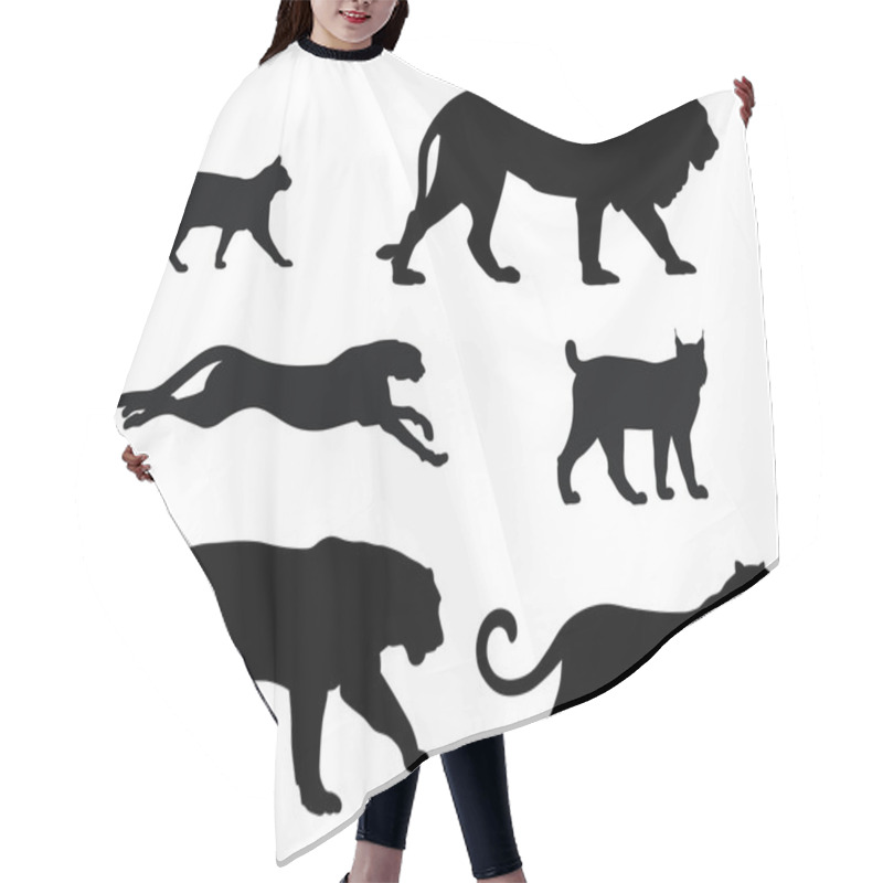 Personality  Cats Silhouettes Hair Cutting Cape