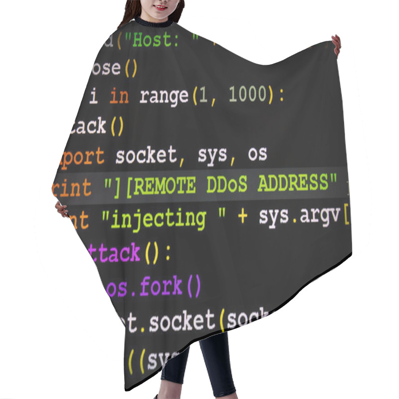 Personality  Graphic User Interface With DDoS Message Hair Cutting Cape