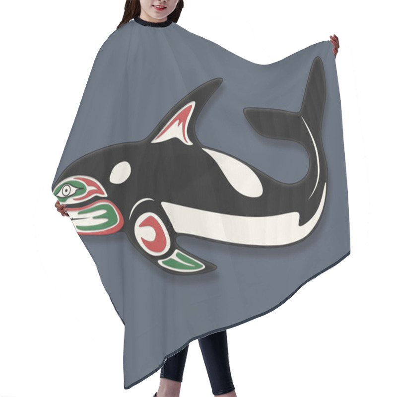 Personality  Orca Whale Totem Hair Cutting Cape