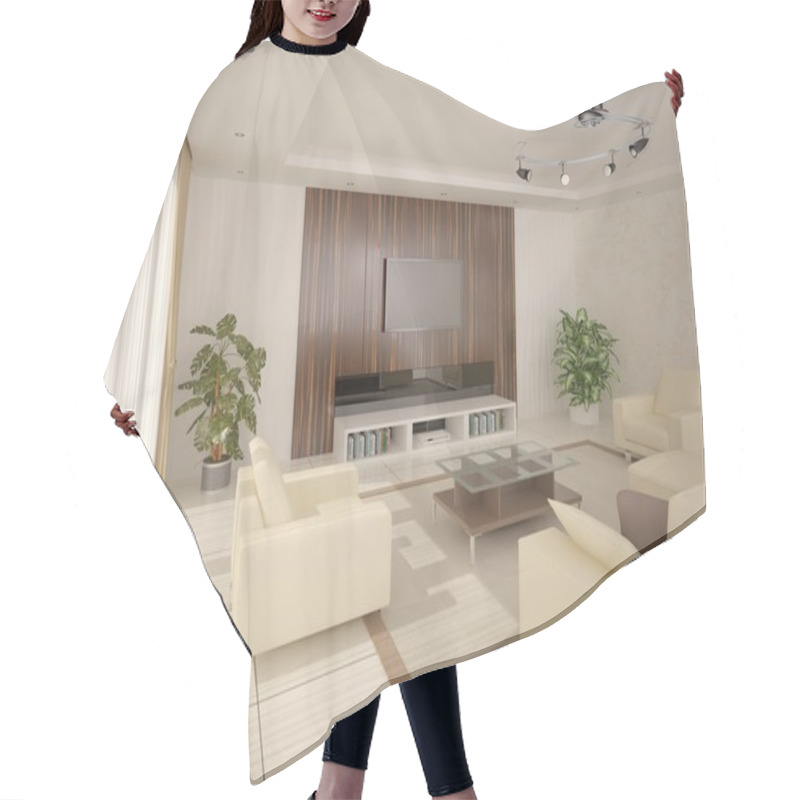 Personality  Modern Living Room. Hair Cutting Cape