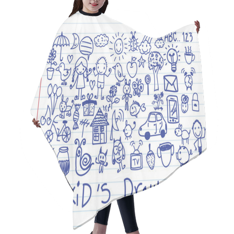 Personality  Kids And Children's Hand Drawings  Hair Cutting Cape