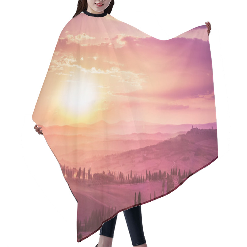 Personality  Wonderful Tuscany Landscape Hair Cutting Cape