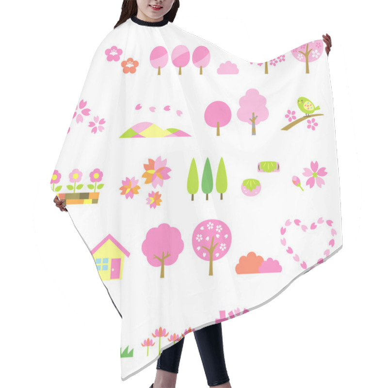 Personality  Sakura Trees Set Hair Cutting Cape