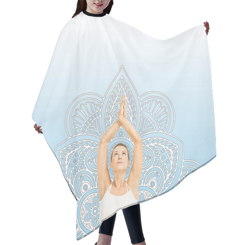 Personality  Woman Practicing Yoga Hair Cutting Cape