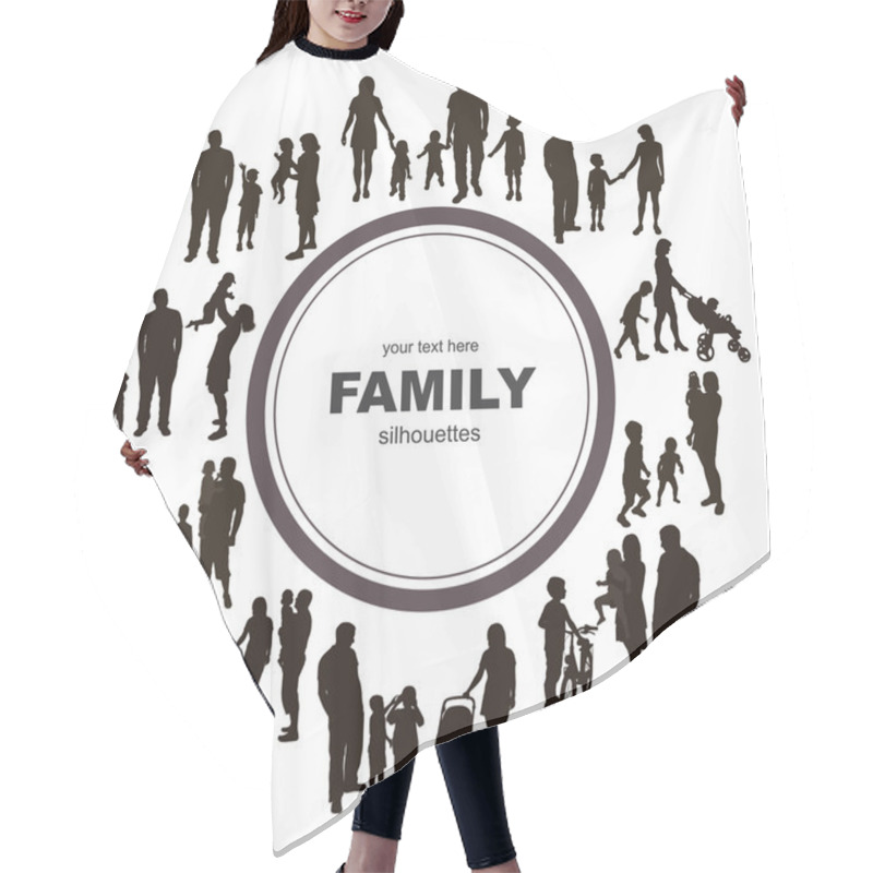 Personality  Frame With Family Silhouettes. Hair Cutting Cape