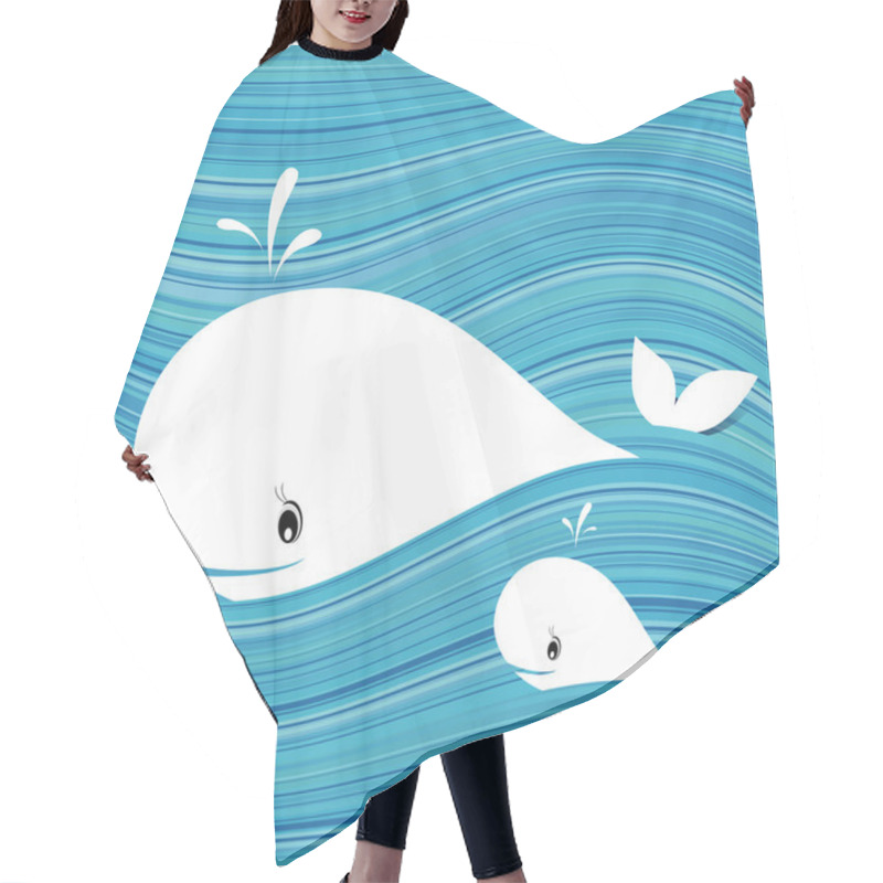 Personality  White Whale Hair Cutting Cape