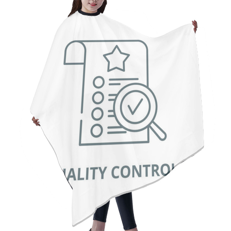 Personality  Quality Control Vector Line Icon, Linear Concept, Outline Sign, Symbol Hair Cutting Cape