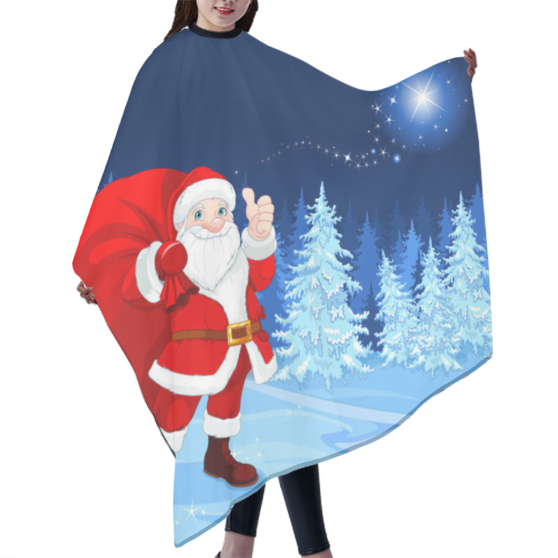 Personality  Santa Claus With Bag Hair Cutting Cape