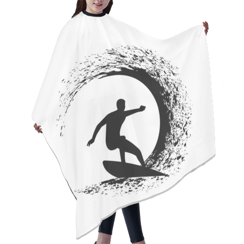 Personality  Surfer On The Wave Vector Illustration Hair Cutting Cape