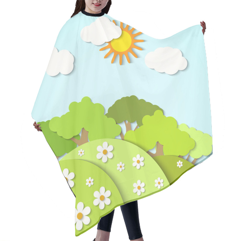 Personality  Vector Paper Landscape  Hair Cutting Cape