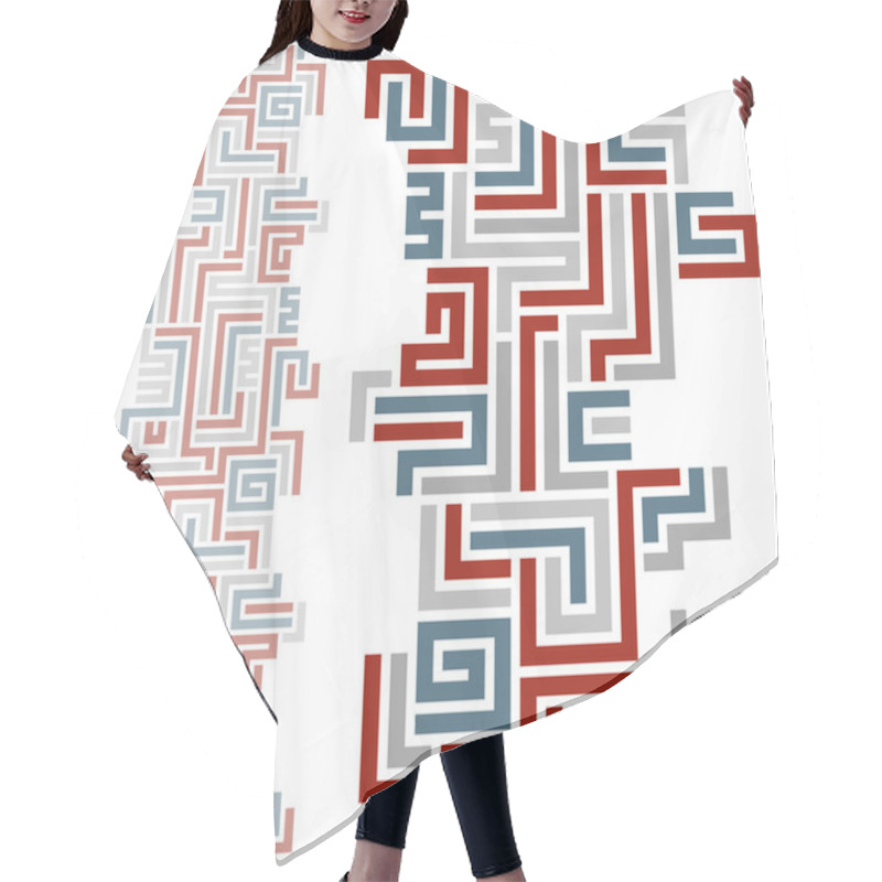 Personality  Geometric Background With Seamless Vertical Elements. Hair Cutting Cape