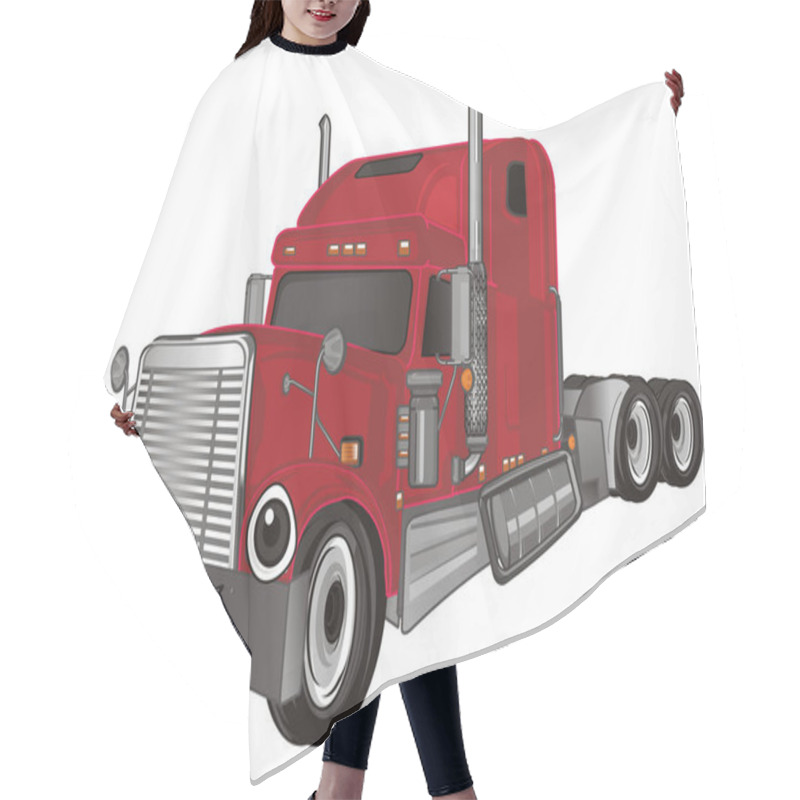 Personality  Smiling American Trailer On A White Background Hair Cutting Cape