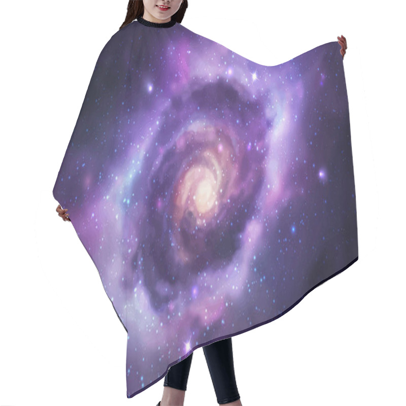 Personality  Space Vector Background With Realistic Spiral Galaxy And Stars Hair Cutting Cape