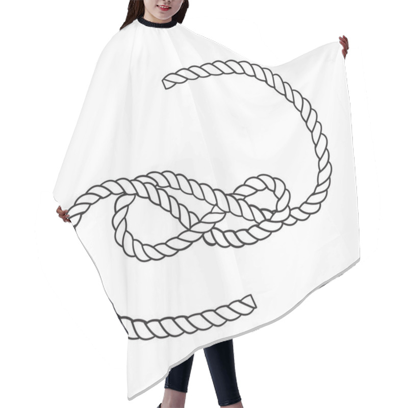 Personality  Icon Of Rope. Hand Drawn Sketch Design. Vector Illustration. Hair Cutting Cape