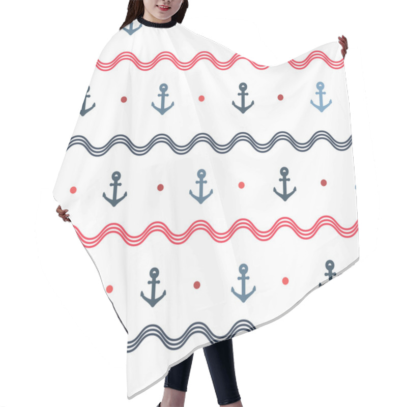 Personality  Nautical Seamless Pattern. Hair Cutting Cape