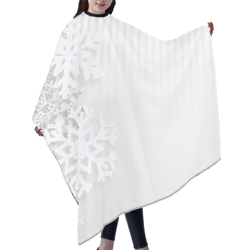 Personality  Christmas Background With Snowflakes Hair Cutting Cape