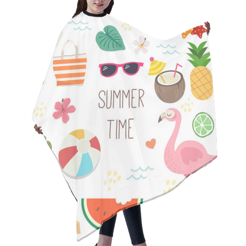 Personality  The Collection Of Summer Time Set. The Cute Flamingo Pineapple C Hair Cutting Cape