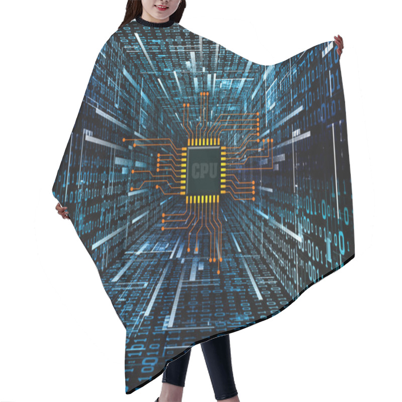 Personality  Digital Circuit Hair Cutting Cape