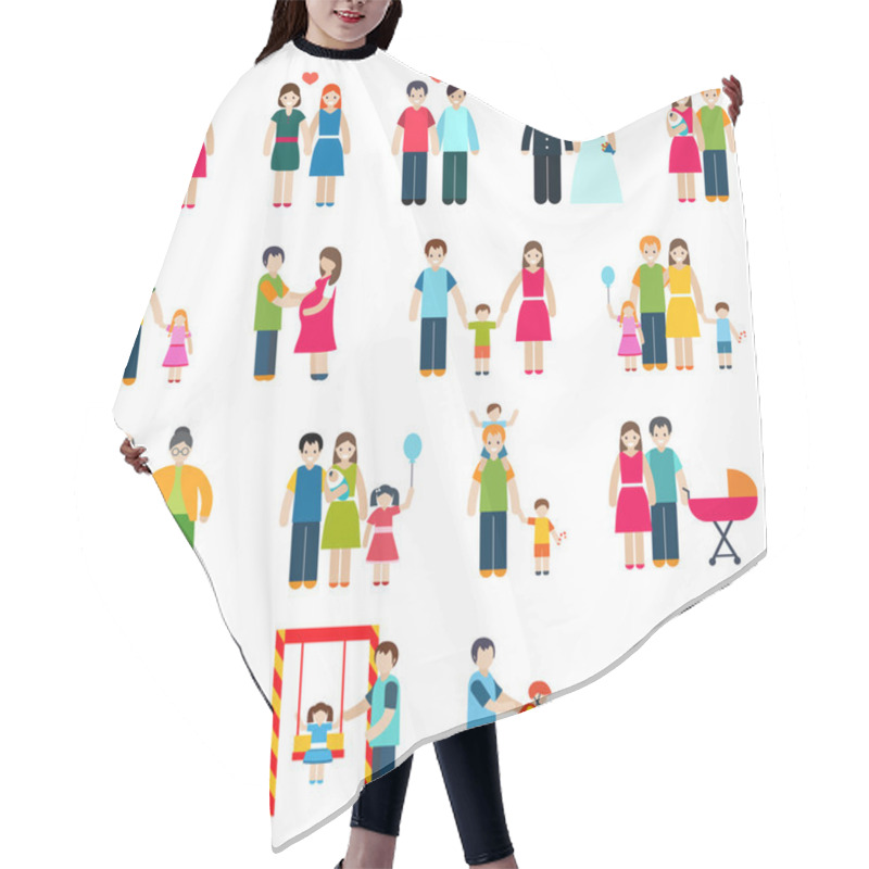 Personality  Family Figures Icons Hair Cutting Cape