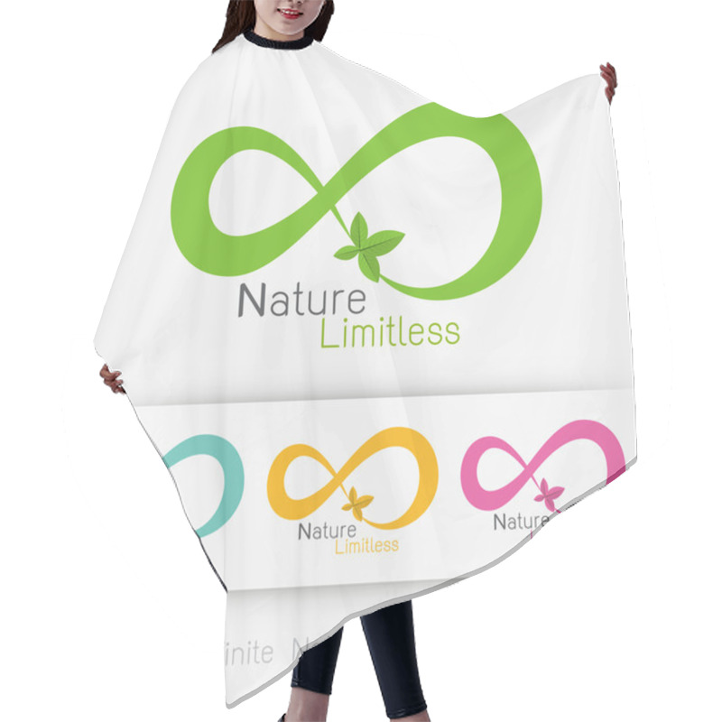 Personality  Logo Infinity With Leaf Hair Cutting Cape