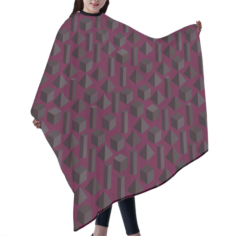 Personality  Decorative Bright Tecture With Geometric Shapes Hair Cutting Cape