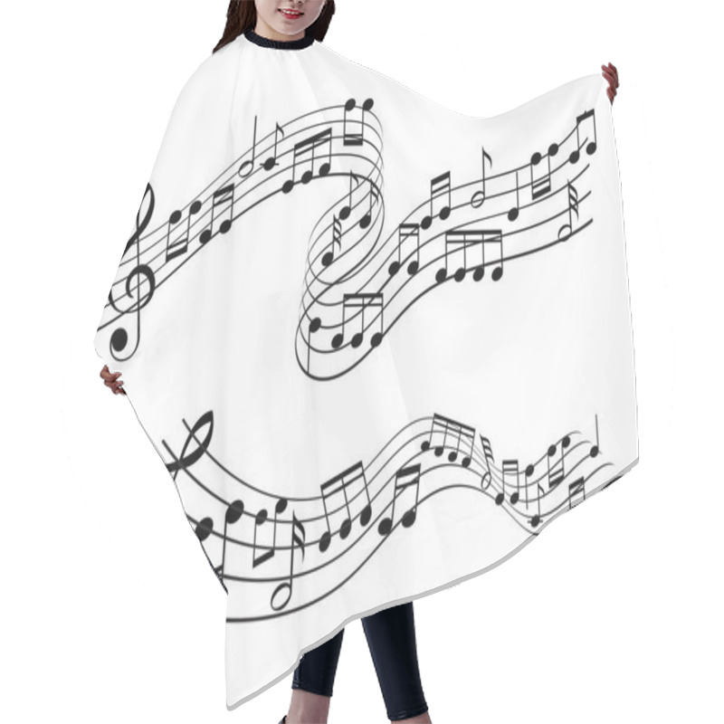 Personality  Abstract Background With Music Notes Design Hair Cutting Cape