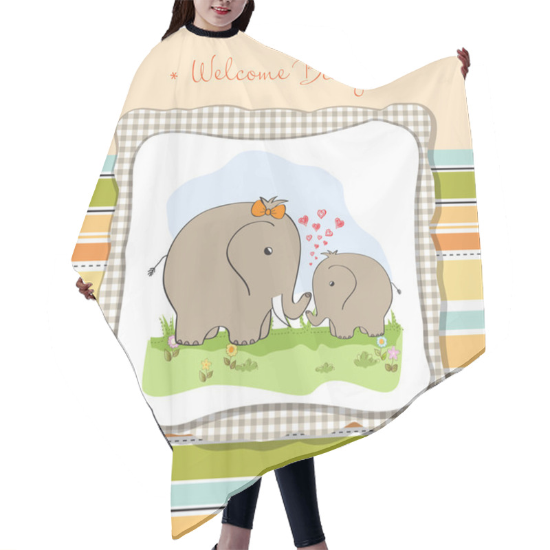 Personality  Baby Elephant And His Mother Hair Cutting Cape