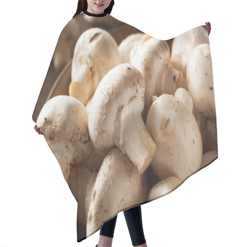 Personality  Raw Organic White Mushrooms Hair Cutting Cape