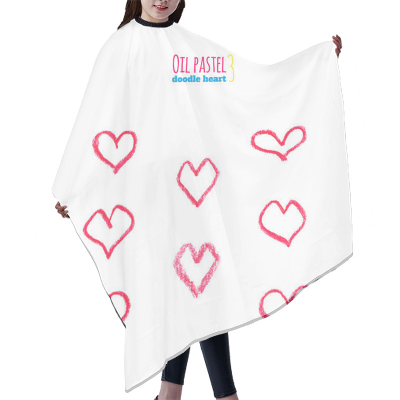 Personality  Hand Drawn Oil Pastel Hearts Hair Cutting Cape