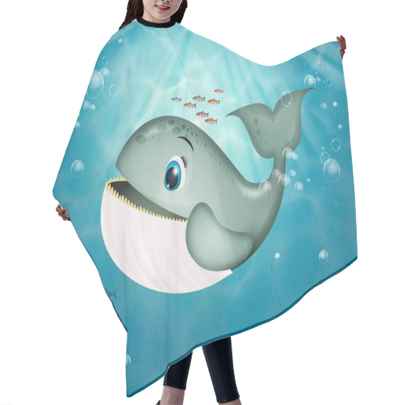 Personality  Illustration Of Whale In The Ocean Hair Cutting Cape