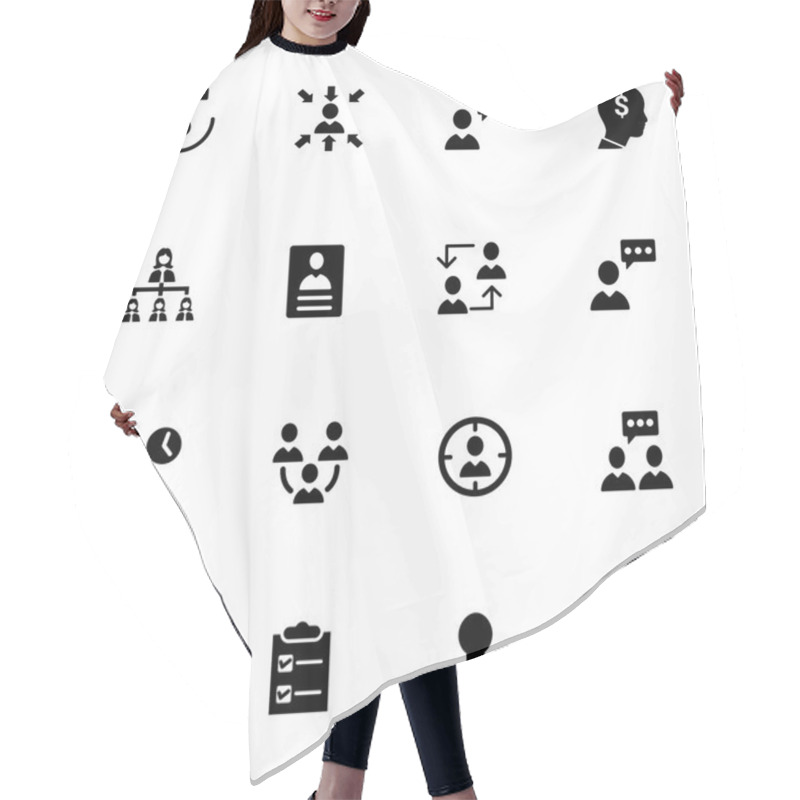 Personality  Staff Management Vector Icons 2 Hair Cutting Cape