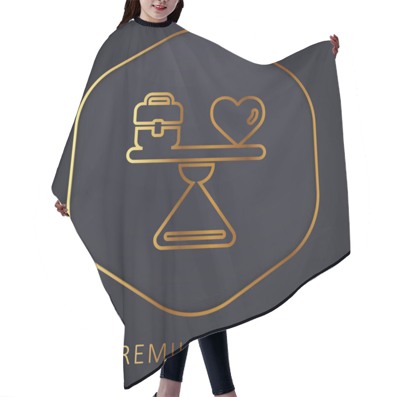 Personality  Balance Golden Line Premium Logo Or Icon Hair Cutting Cape