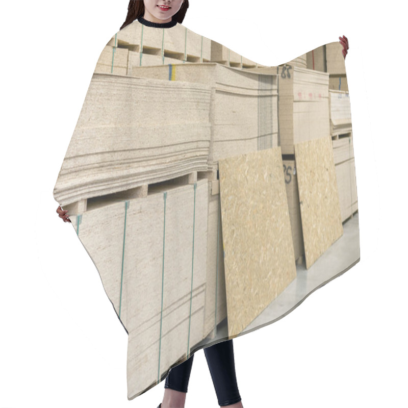 Personality  Warehouse Of Fiberboard And Chipboard. Construction Materials. Wooden Warehouse Hair Cutting Cape