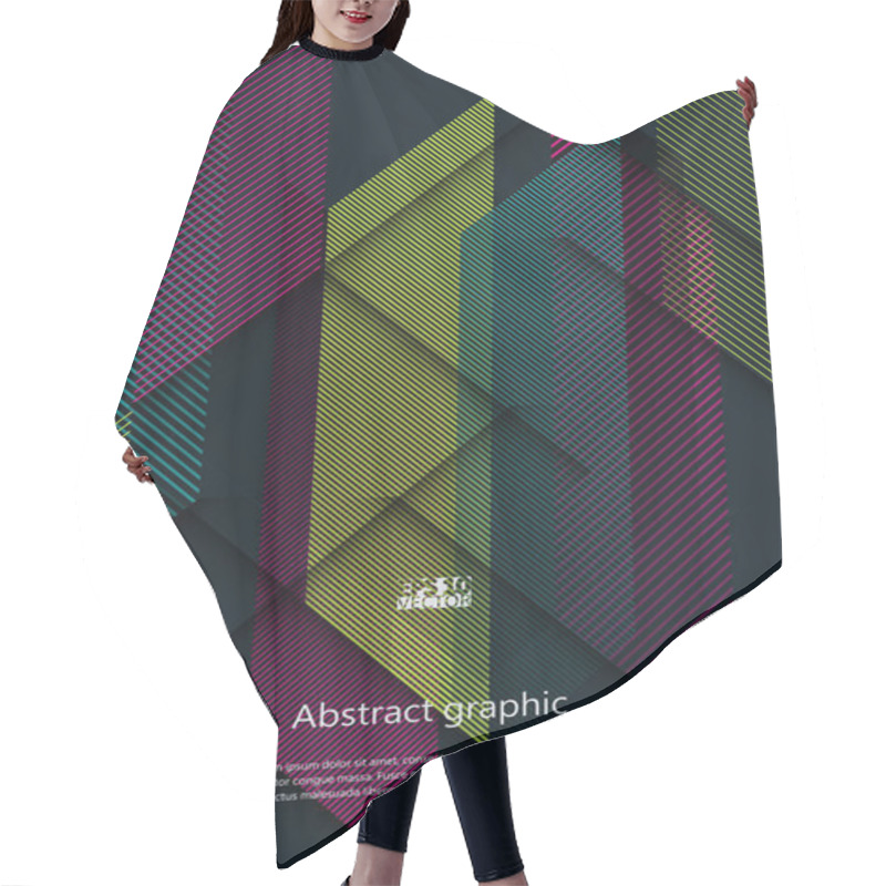 Personality  Graphic Illustration With Geometric Pattern. Eps10 Vector Illustration. Hair Cutting Cape