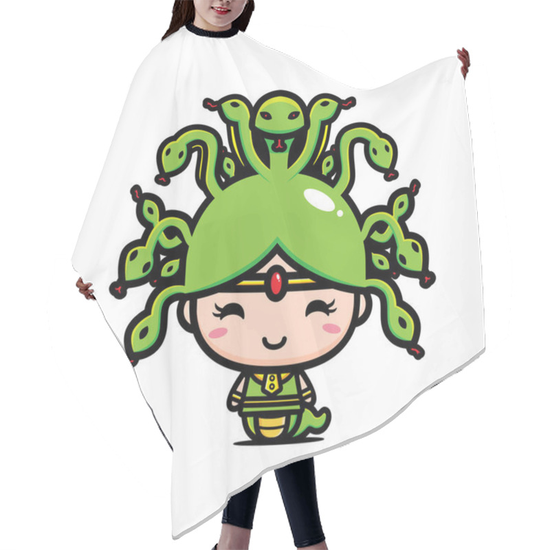 Personality  Cute Medusa Character Vector Design Hair Cutting Cape