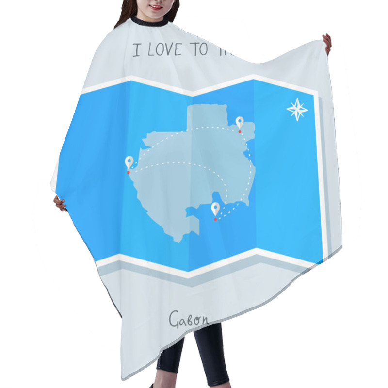 Personality  Cabon On Blue World Map  Hair Cutting Cape