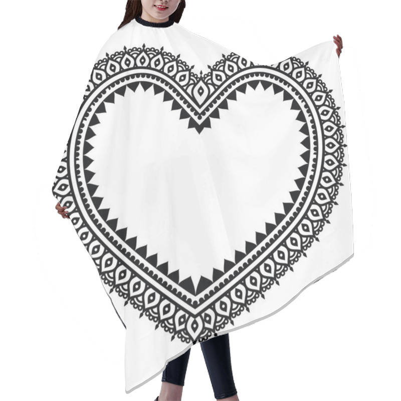 Personality  Heart Mehndi Design, Indian Henna Tattoo Pattern Hair Cutting Cape