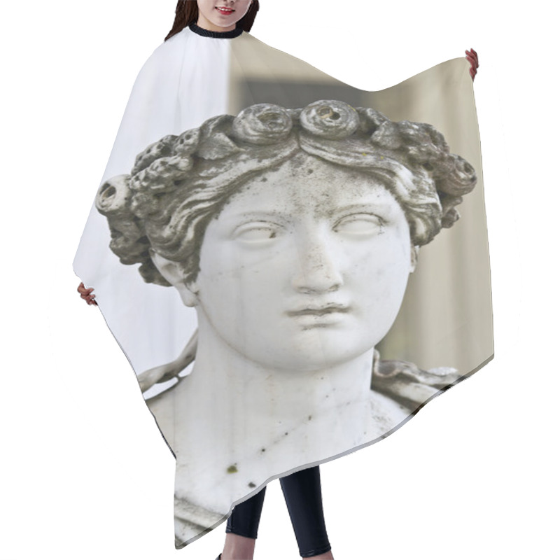 Personality  Ancient Greek Statue Outside Of A Temple Hair Cutting Cape