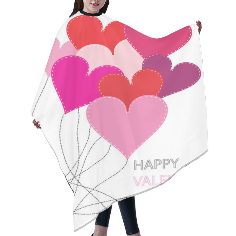 Personality  Valentine Illustration Of Patchwork Hearts Hair Cutting Cape